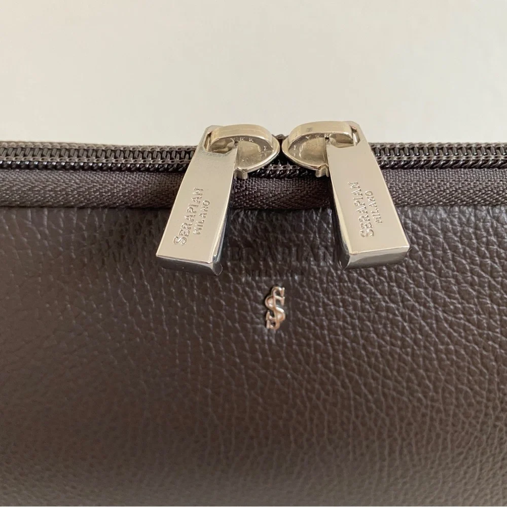 Serapian brown Leather Document laptop Case